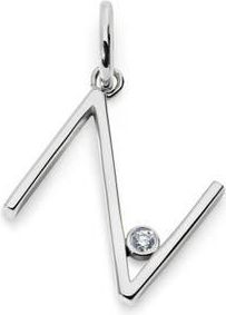 Monica Vinader Lab Grown Diamond Initial Pendant in Sterling Silver N at Nordstrom