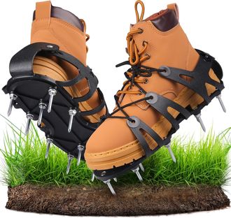 OEM Zapato Aireador De C&eacute;sped - Pr&aacute;cticos Zapatos Aireadores De C&eacute;sped Con 22 P&uacute;as, Zapatos Autoportantes Para C&eacute;sped, Jard&iacute;n Y Patio, Talla &Uacute;nica