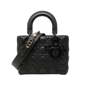 Dior Pre-owned Lady Dior Handtas - Dames - Pre-owned - Zwart - Maat: ONE Size Leer