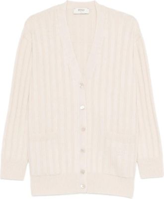 Fendi Cardigan - Dames - Vesten - Beige - S - Kasjmier - Truien & Vesten