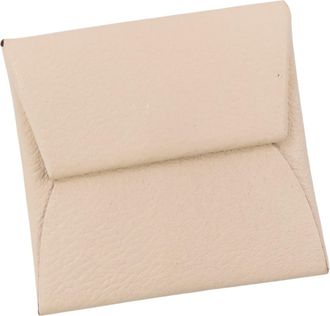 Herm&egrave;s Beige Chevre Leather Coin Purse/Coin Case (Pre-Owned)
