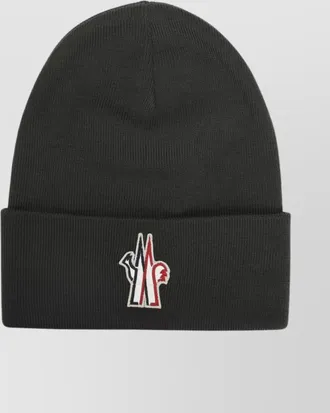 Moncler knitted wool hat ribbed cuff