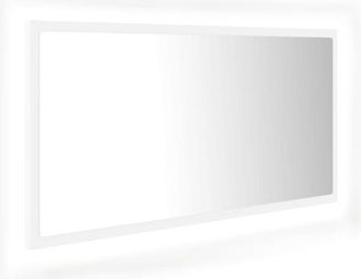 vidaXL Espejo de baño led acrílico blanco 90x8,5x37 cm Vidaxl