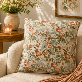 KASANOVA Cuscino divano 45x45 cm fiori corallo