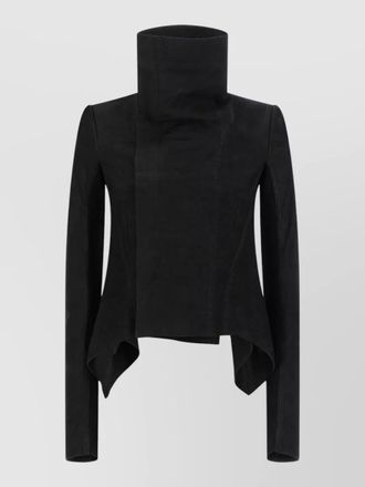 Rick Owens naska tailored biker coat high collar