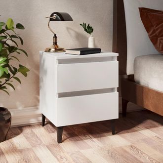Berkfield Home Bed Cabinets 2 pcs White 40x35x50 cm Engineered Wood | Size: 40 x 35 x 50 cm