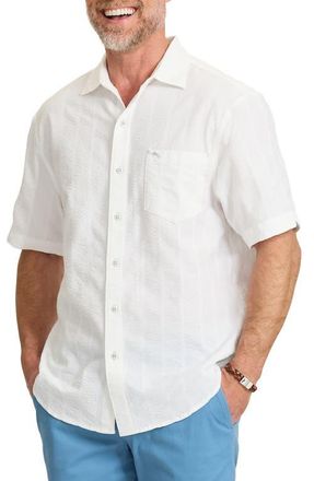 Tommy Bahama Nova Wave Short Sleeve Stretch Seersucker Button-Up Shirt in White at Nordstrom, Size 2Xlt