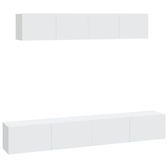Berkfield Home 4 Piece TV Cabinet Set White Engineered Wood