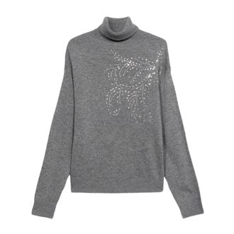 Oltre Dames, Truien, Grijs, Maat: 2XL Kasjmier