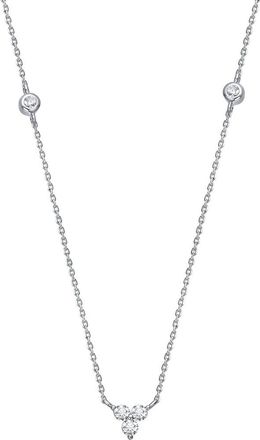 Genevive Silver Cz Pendant Necklace