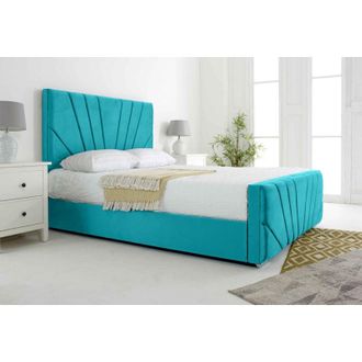 Casa Scarlett Teal Plush Velvet Small Double Bed Frame