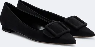 Manolo Blahnik Maysale suede ballet flats