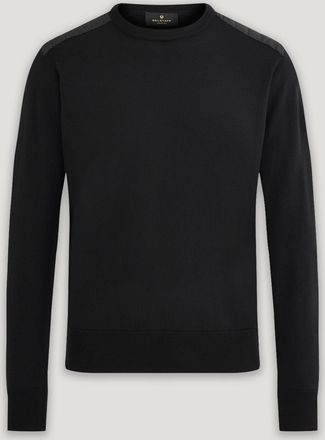 Belstaff Kerrigan Crewneck Jumper Mens Merino Wool Black Size 2XL