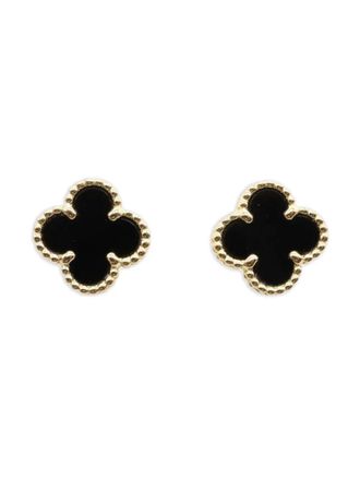Van Cleef & Arpels 2010s 18K yellow gold Sweet Alhambra onyx earrings - Goud