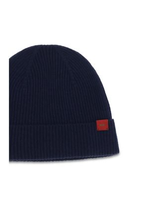 Kiton Mens Wool Beanie Hat Blue (ovis Aries)