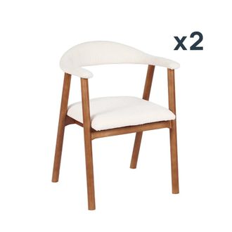 Klast Packs 2 sillas madera beige 58 cm x 79 cm cm