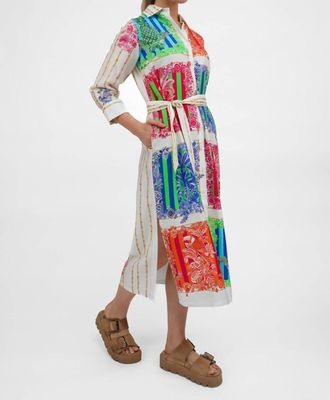 Vilagallo Stina Bamboo Shirt Dress In Toucan Print