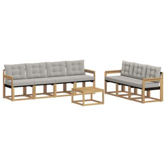 vidaXL Conjunto De Sof&aacute;s De Exterior 8 Pcs Blanco Y Gris Claro Vidaxl