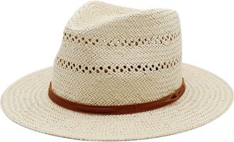 Bruno Magli Packable Vented Fedora Hat in Natural at Nordstrom Rack, Size Large/x-Large