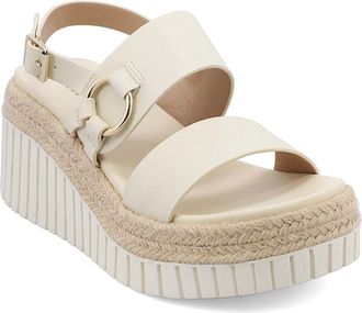Mia Shoes Womens Yuna Rubber Sole Wedge Sandals In Bone