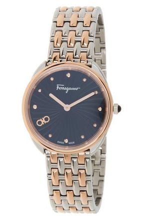 Ferragamo Womens Cuir Two-Tone Bracelet Watch, 34mm in Two Tone at Nordstrom Rack