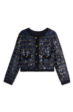 Fortela Divine Pailettes Jacket in Blue at Nordstrom, Size 38 Eu
