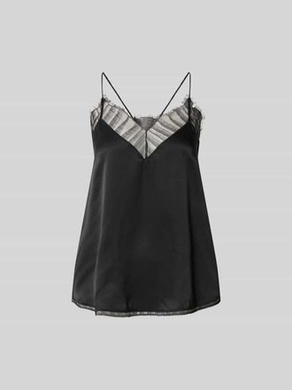 Iro Top mit Spitzenbesatz in Black, Gr&ouml;&szlig;e 36