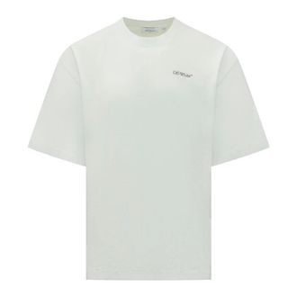 Off-white T-Shirts, male, Green, Size: XS Half Arrows SS Tee