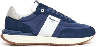 Pepe Jeans London Tape Sneakers - Heren - Sneakers - Blauw - 40 EU - Katoen - Schoenen