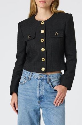 French Connection Mismatched Button Tweed Jacket in 01-Black at Nordstrom Rack, Size 12