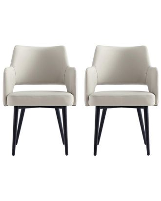 Manhattan Comfort Tremont Modern Leatherette Dining Arm Chair With Metal Legs