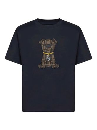 Fendi T-shirt in cotone a maniche corte - Blu