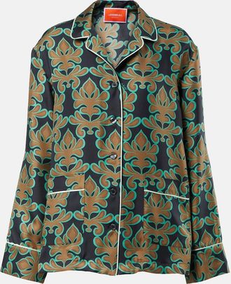 La DoubleJ Camicia Herald in seta con stampa