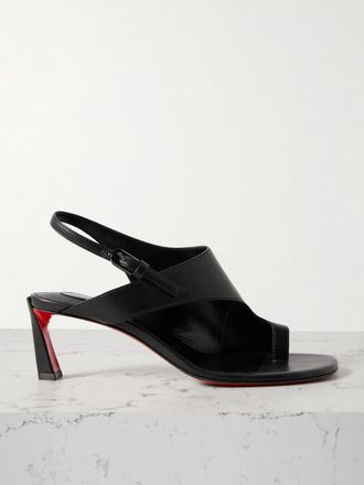 Christian Louboutin Sandali Slingback In Pelle Viva Condora 55 - Nero