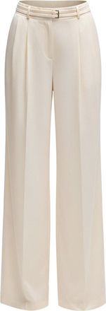 HUGO BOSS Womens W Relaxed Fit Wide Leg Trousers in White - Size 12 UK