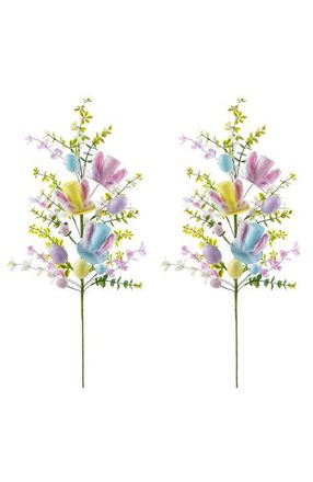 Glitzhome Set of 2 28H Easter Glitter Egg Artificial Picks in Yellow at Nordstrom, Size Medium