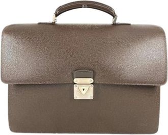 Louis Vuitton Pre-owned Aktetas - Heren - Vintage Handtas - Bruin - ONE Size - Leer - Vintage