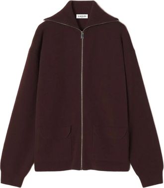 Lanvin zip-fastening cashmere cardigan - Brown