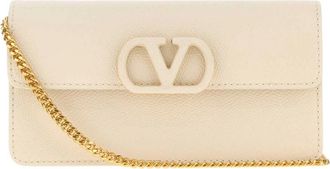 Valentino Garavani VLogo Signature Portemonnee - Dames - Mini tas - Beige - ONE Size - Tassen