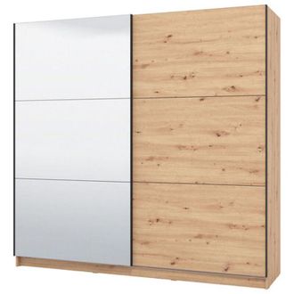 Dmora Guardaroba Grande Soncino, Armadio Camera da Letto Appendiabiti, 8 Ripiani, Apertura Scorrevole, 217x210h cm Marrone Rovere Nodi