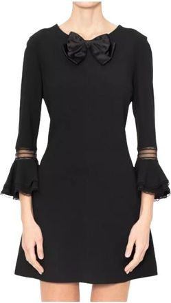 Saint Laurent Black Bow Tie Little Black Dress Size M