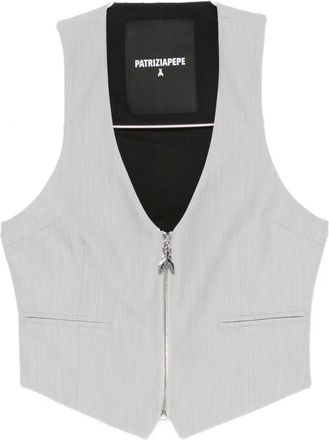 Patrizia Pepe zip-up waistcoat - women - Fabric - 38 - Grey