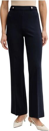 Twinset Broek met Parelknoopjes - Dames - Wijde Broeken - Blauw - L - Broeken