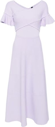 Needle & Thread wrap front knit gown - women - Elastane/Nylon/Recycled Viscose - 8 - Purple