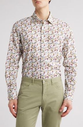 Scott Barber Surf Print Button-Up Shirt in White at Nordstrom Rack, Size Xx-Large