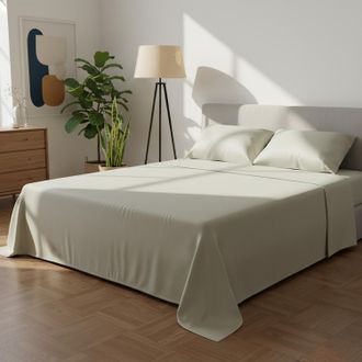 KASANOVA Completo matrimoniale cotone beige