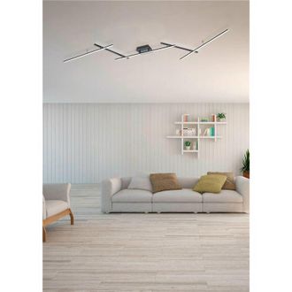 Trio Arvin Plaf&oacute;n Led Con Varillas Orientables Negro Retroiluminado Rgb Con Mando Multifunci&oacute;n L. Led Moderno De 245 Cm