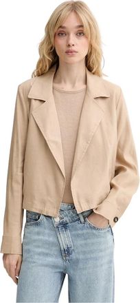 Marc O'Polo Cropped Linnen Blend Jasje - Dames - Zomerjassen - Beige - S - Linnen - Jassen