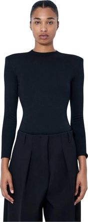 Jil Sander Body van wol met lange mouwen - Dames - Bodies - Zwart - S - Wol - Tops