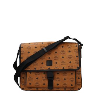 MCM Umhängetaschen Männer Leder beige/Cognac